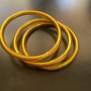 Budha girl all weather bangles set - gold